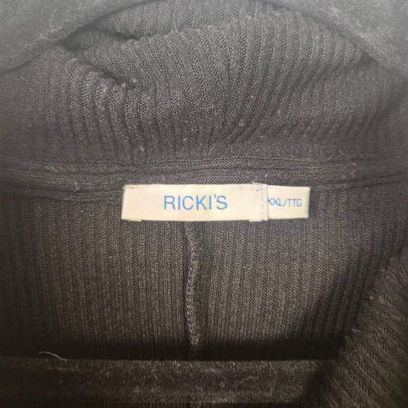 Rickis Black Cowl Neck Ribbed Plush Sweater Size XXL Loungewear Casual - Picture 6 of 9